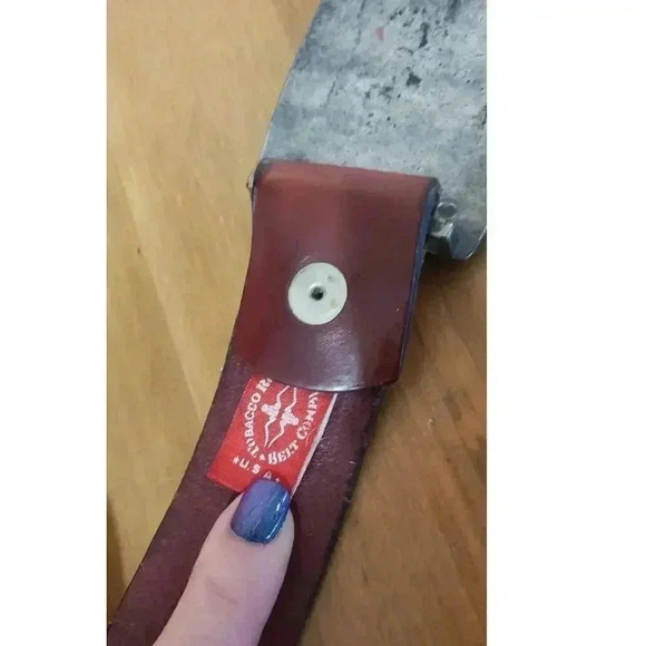 Genuine leather Tobacco Road western belt with buckle size 32 mahogany colored - Picture 2 of 5